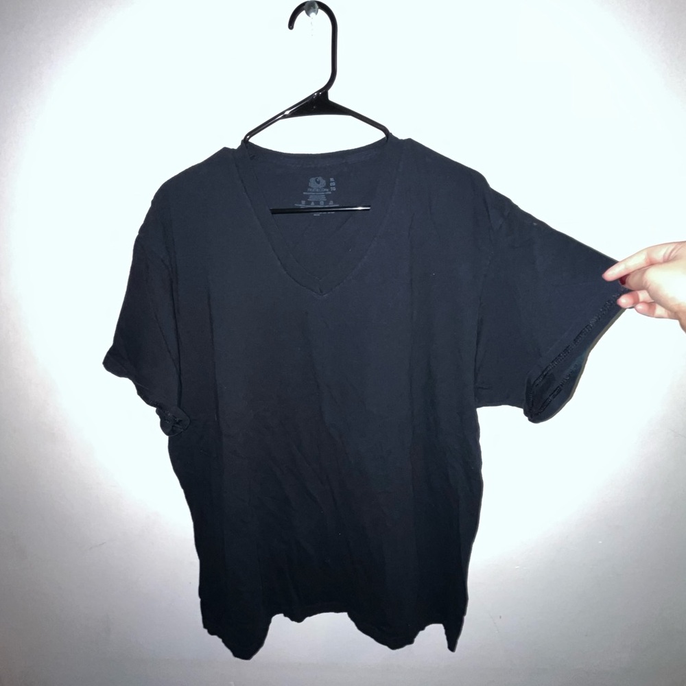 Classic Black V-Neck oversized shirt